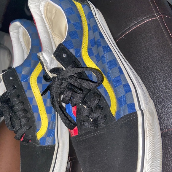 vans checherboards red black and blue - Picture 2 of 4